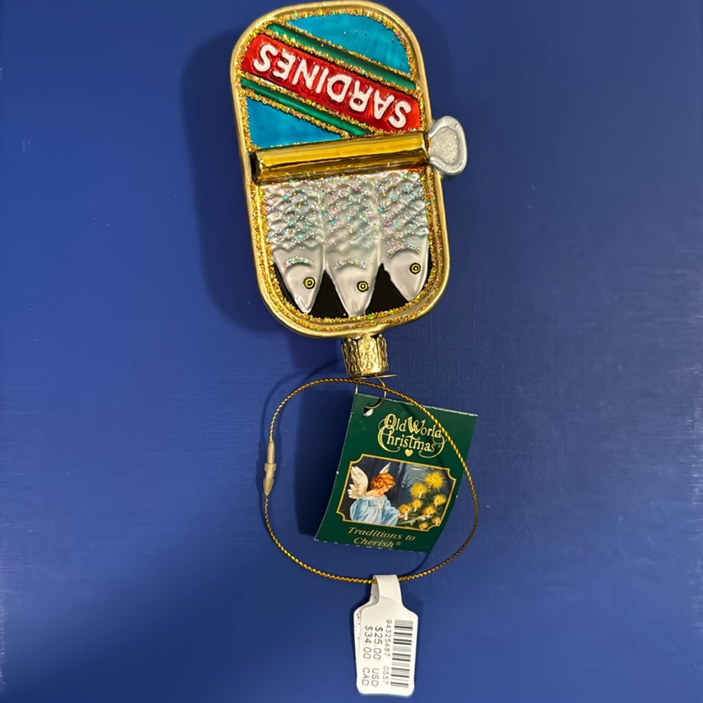 Brand new old world Christmas sardine ornament